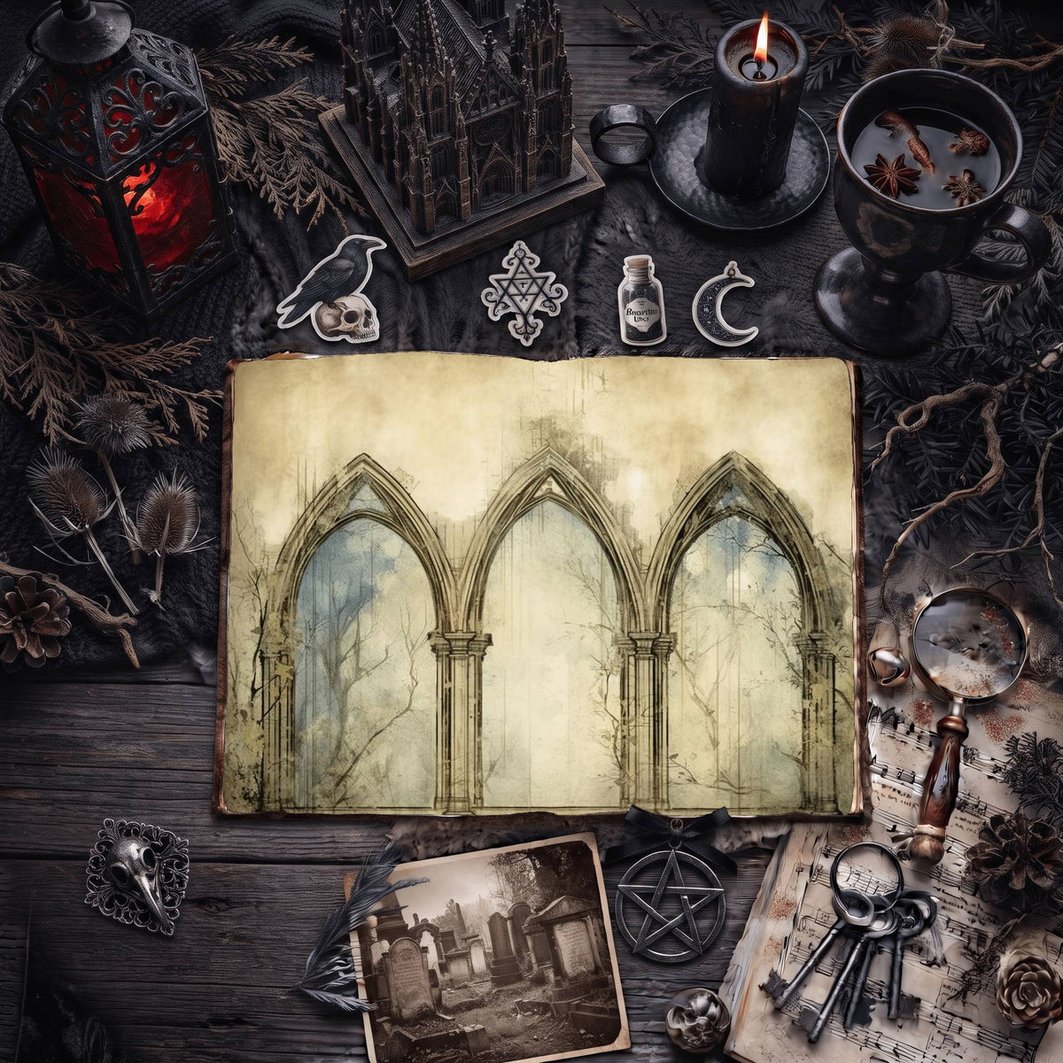 Gothic Arches Digital Papers