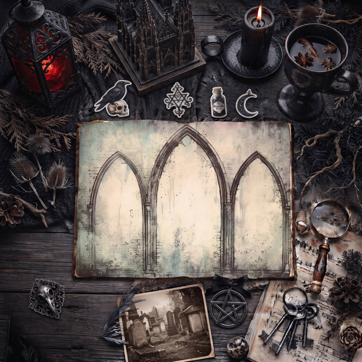 Gothic Arches Digital Papers