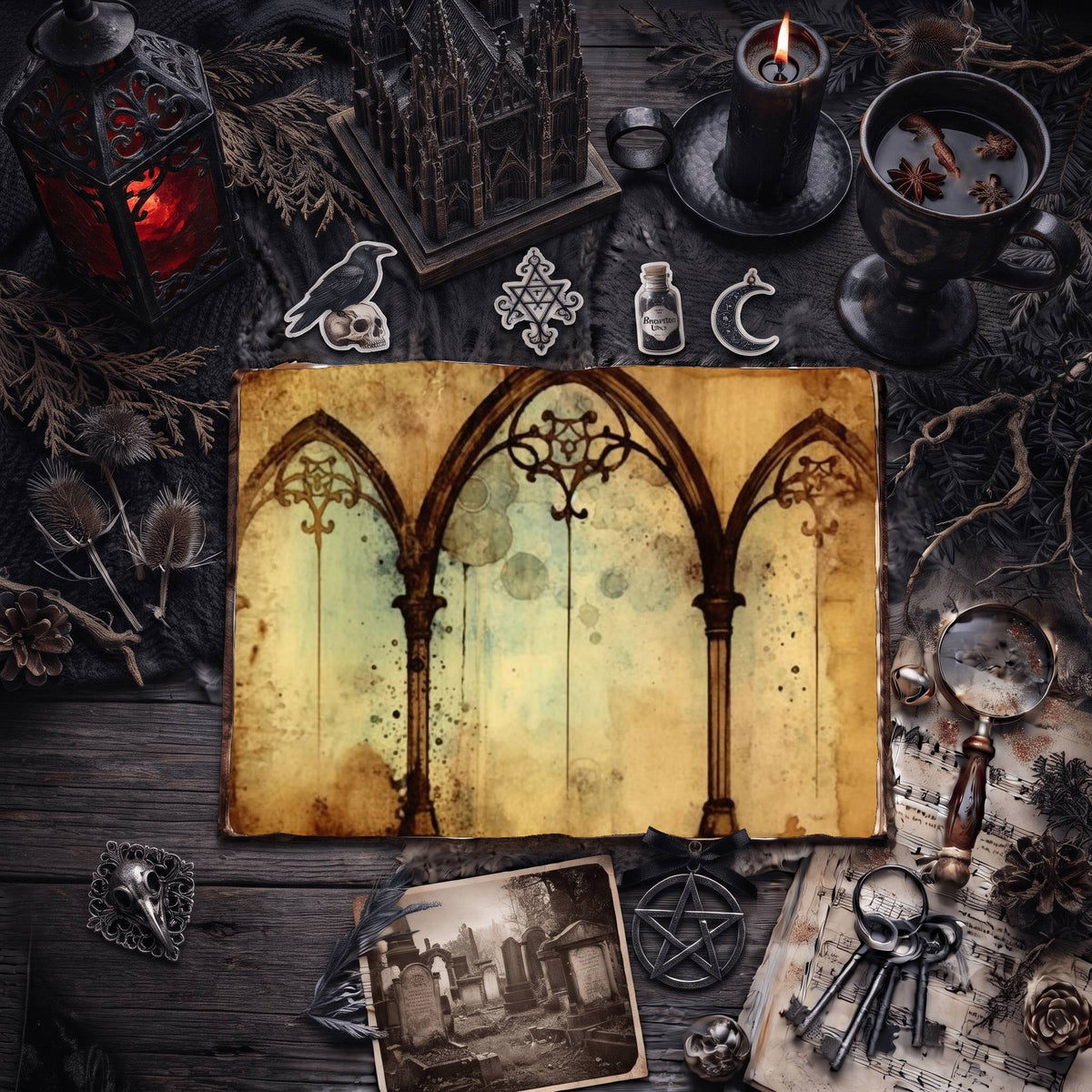 Gothic Arches Digital Papers