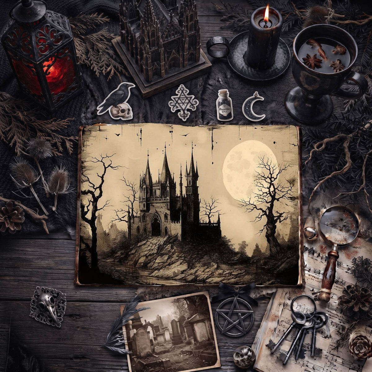 Gothic Castle Digital Papers