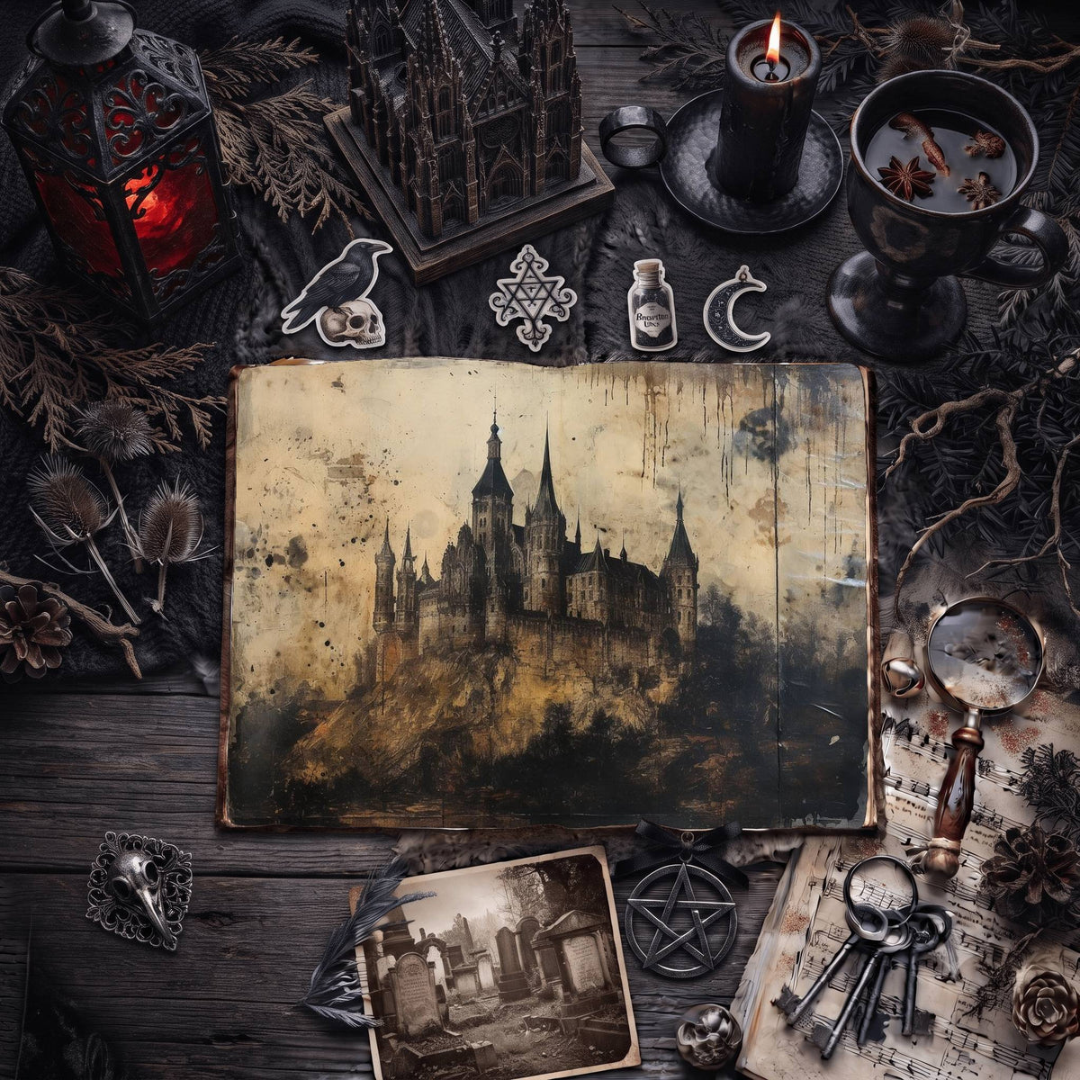 Gothic Castle Digital Papers