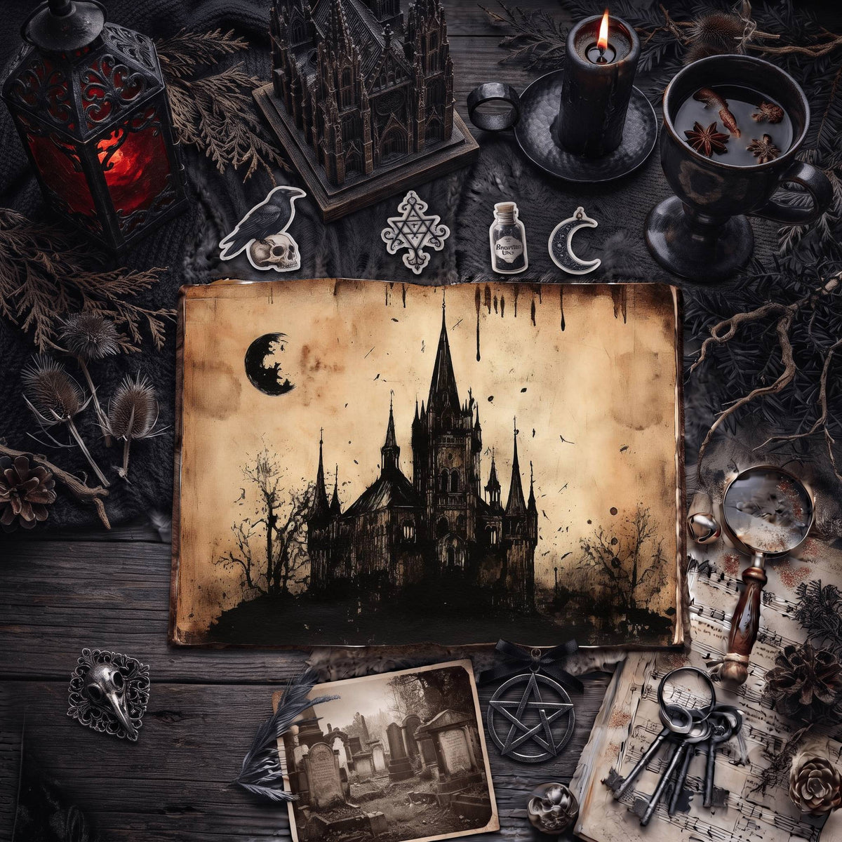 Gothic Castle Digital Papers
