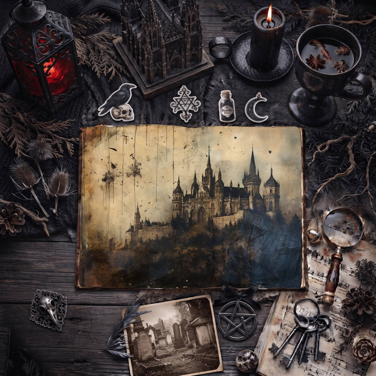 Gothic Castle Digital Papers