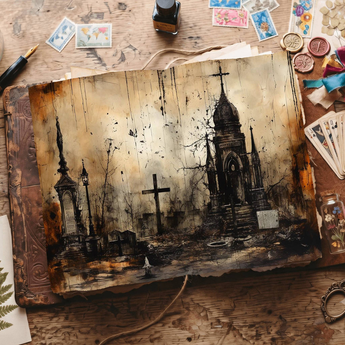 Gothic Cemetery Digital Papers