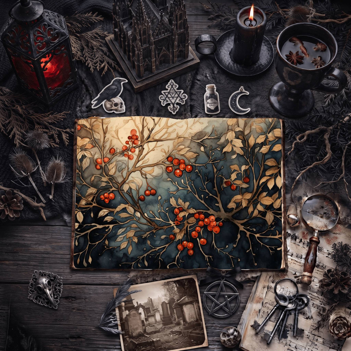 Gothic Christmas Digital Papers