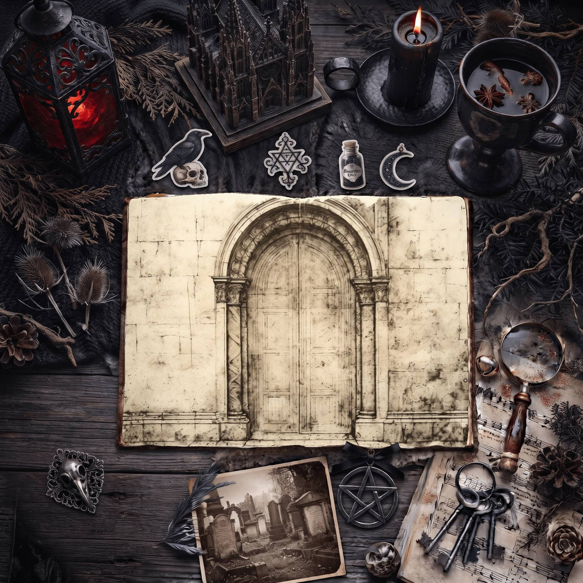 Gothic Doors Digital Papers