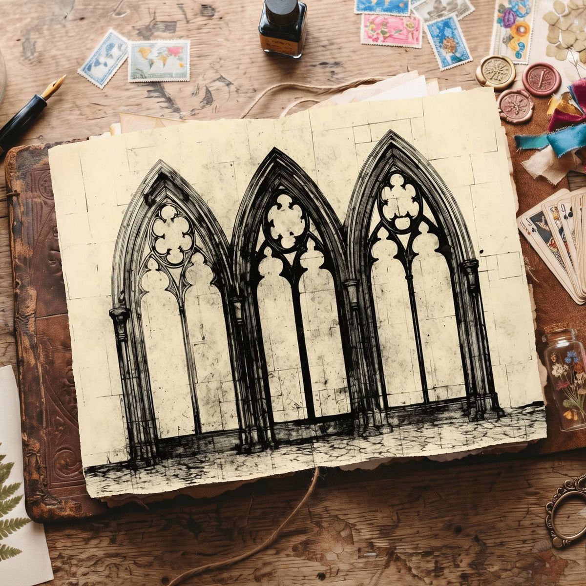 Gothic Windows Digital Papers