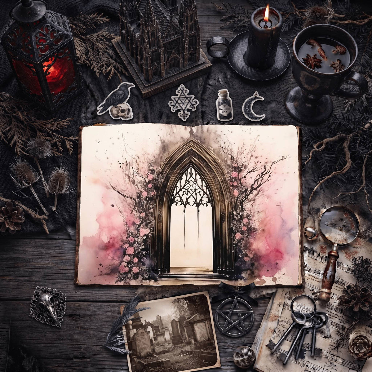 Gothic Windows Digital Papers