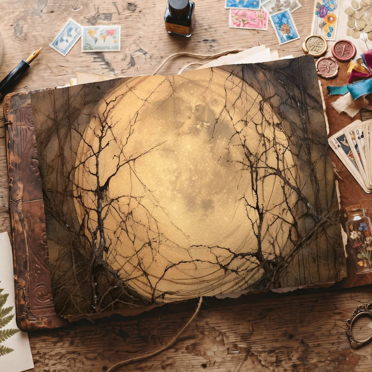 Halloween Moon Digital Papers
