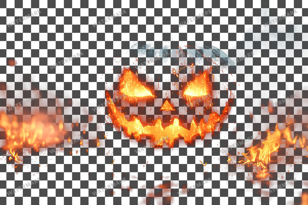 Halloween On A Black Background PNG overlay on a transparent checkered background, preview 5