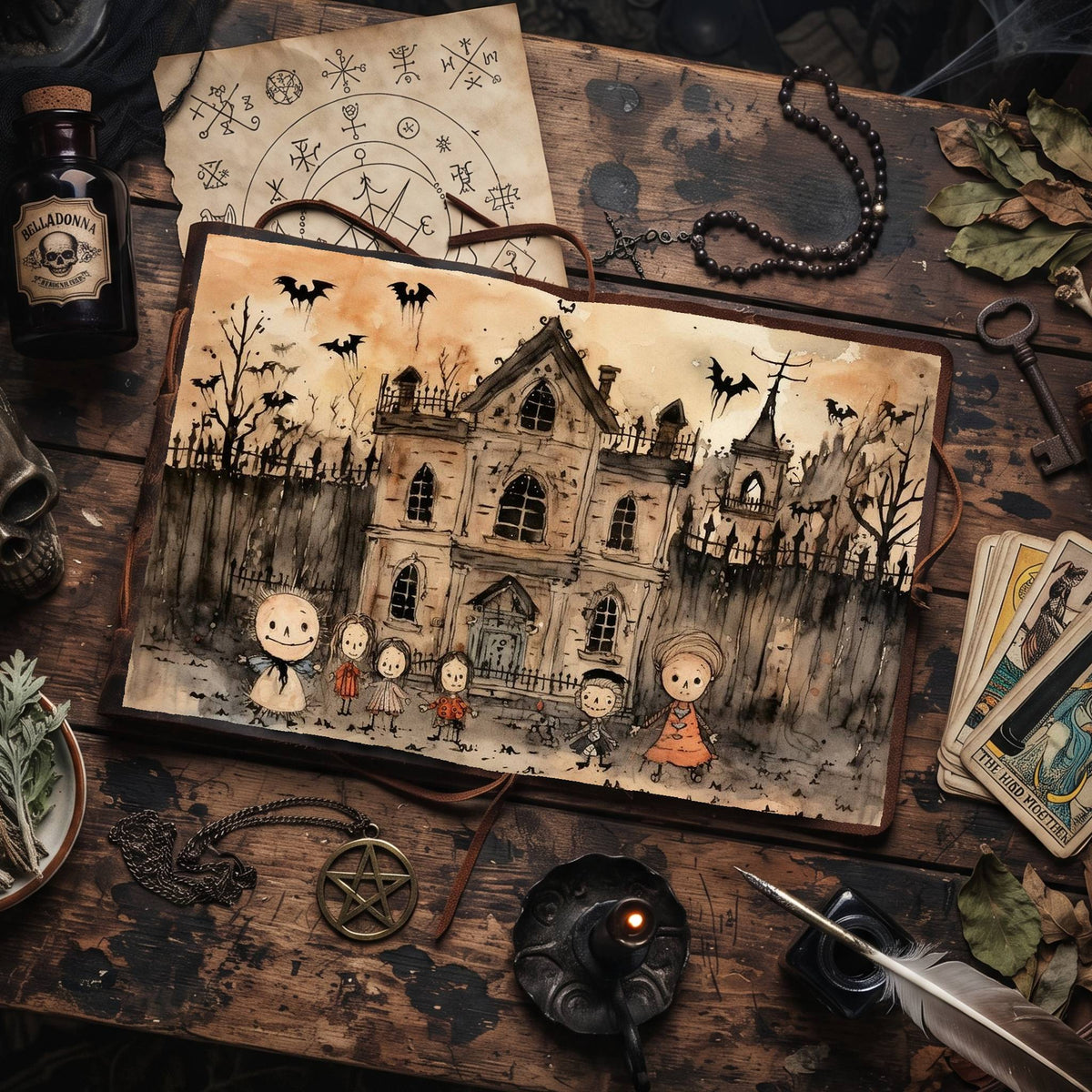 Halloween Spooky House Digital Papers