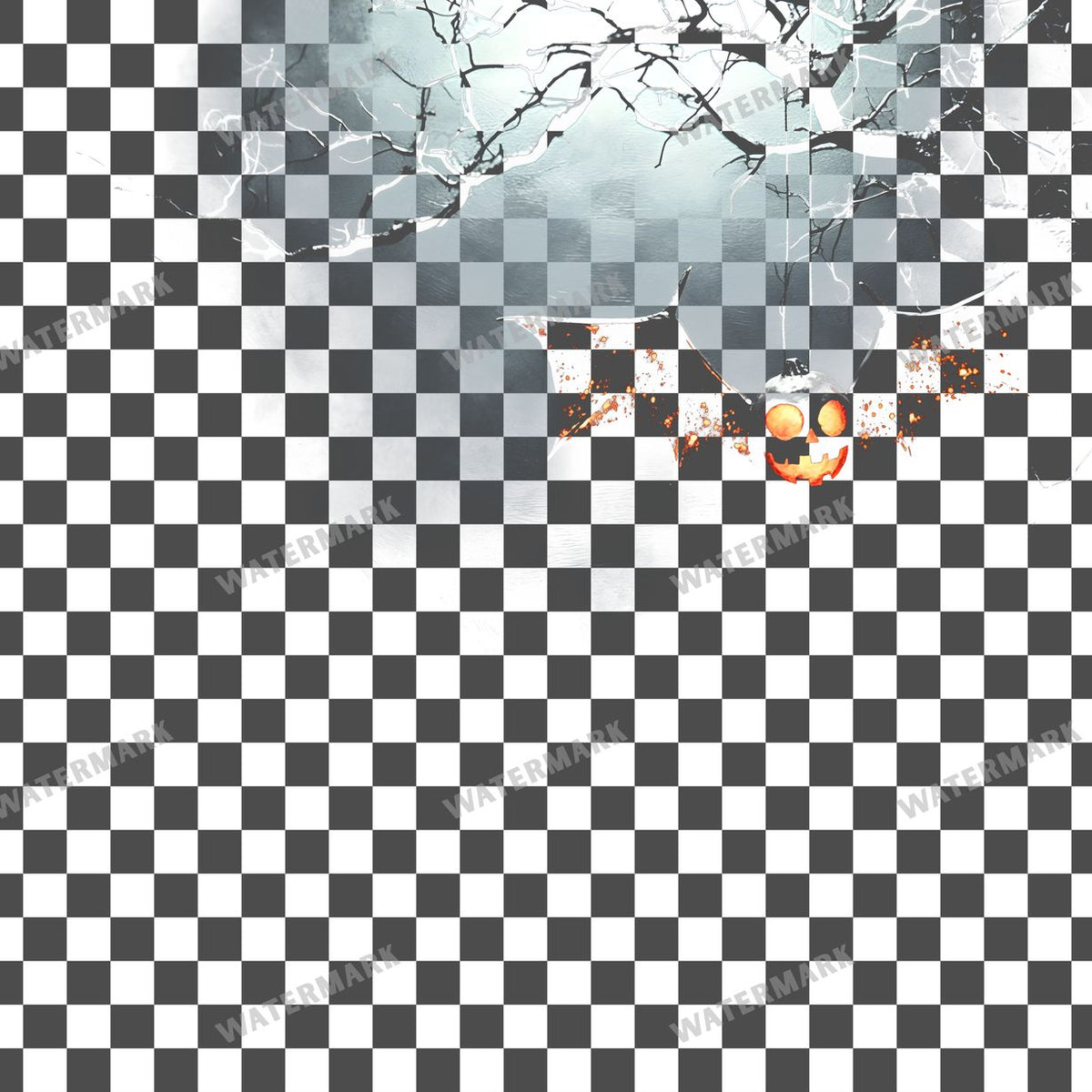 Halloween PNG overlay on a transparent checkered background, preview 5
