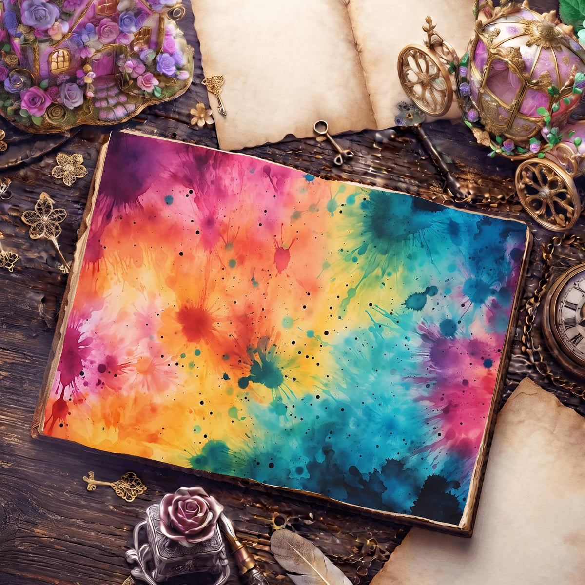 Hippie Tye Die Digital Papers