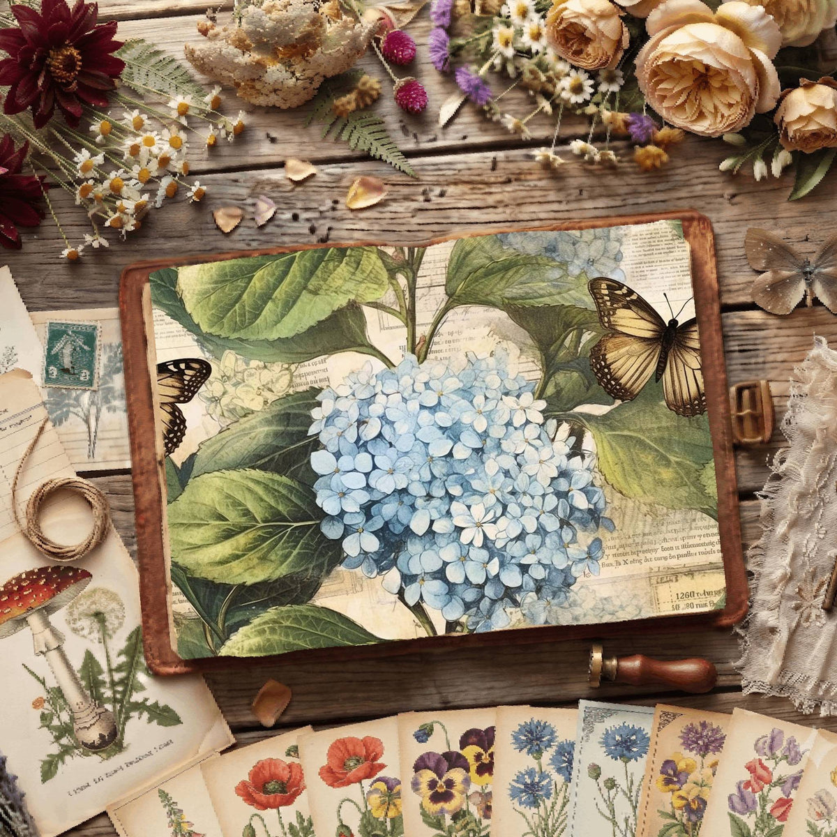 Hydrangea Flower Digital Papers