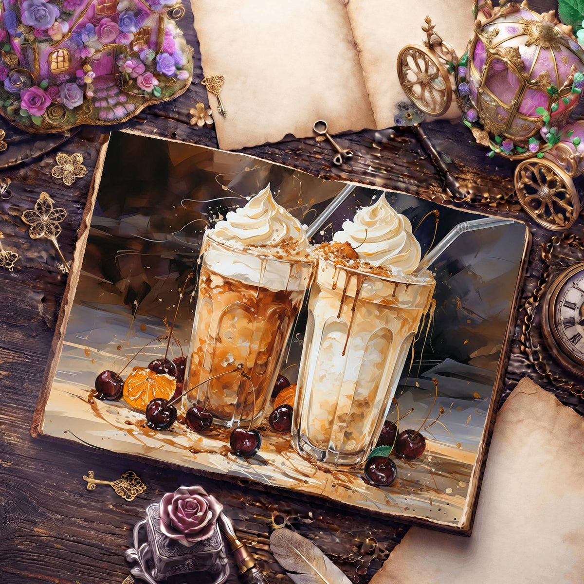 Iced Cappucino Digital Papers