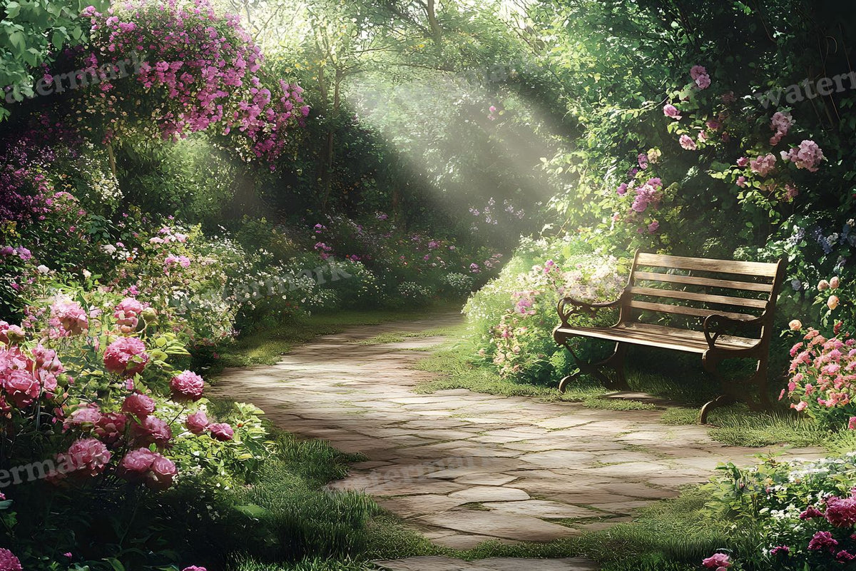 Intimate Garden Scene digital photo backdrop for photo editing, preview 4
