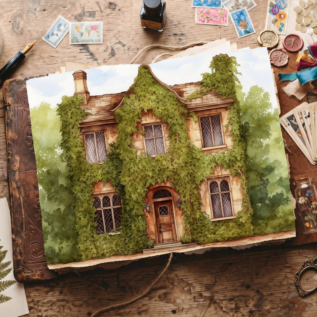 Ivy Manor House Digital Papers