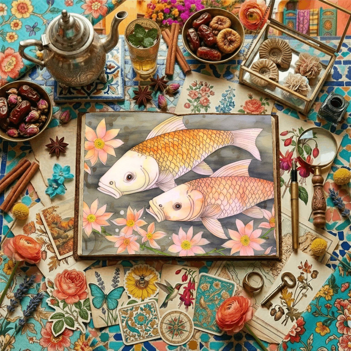 Koi Fish Digital Papers