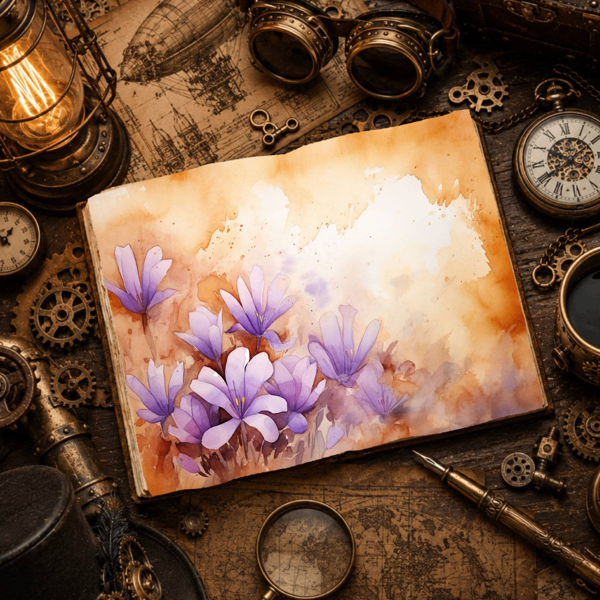 Lavender Crocuses Digital Papers