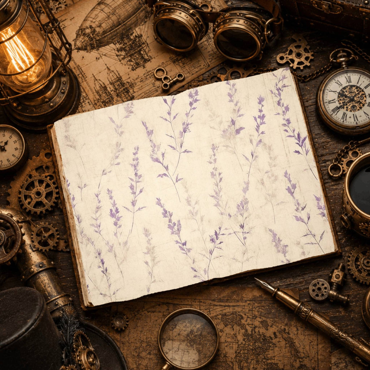 Lavender Leaves Digital Papers