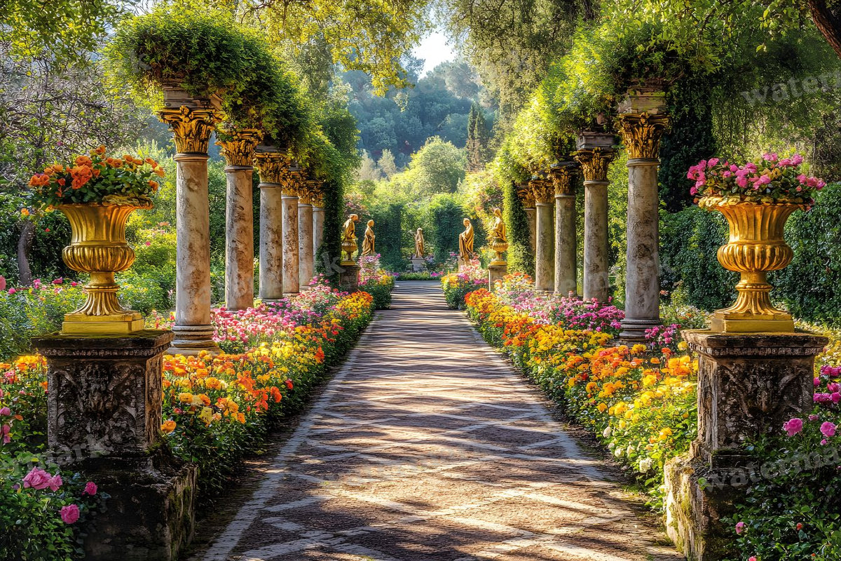 Lavish Baroque Garden digital photo backdrop for photo editing, preview 4