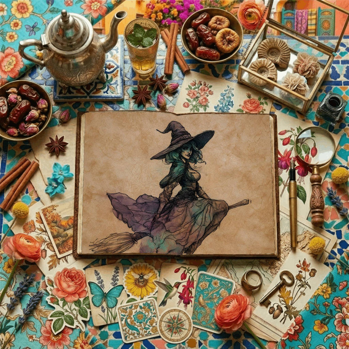 Lined Witchcraft Theme Digital Papers