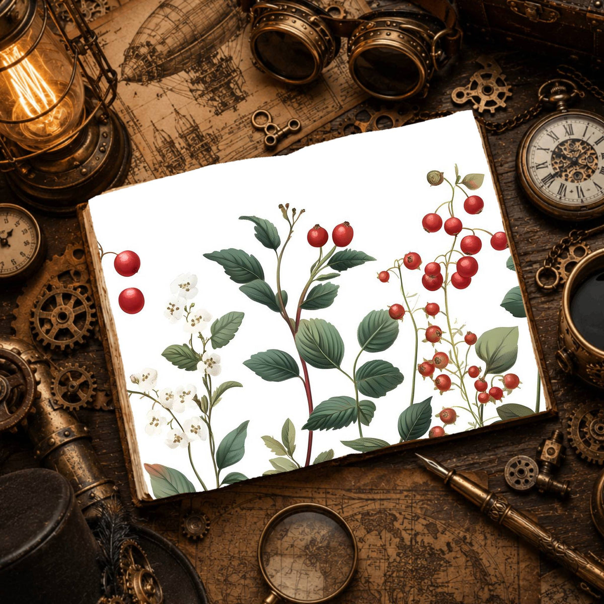 Lingonberries Digital Papers