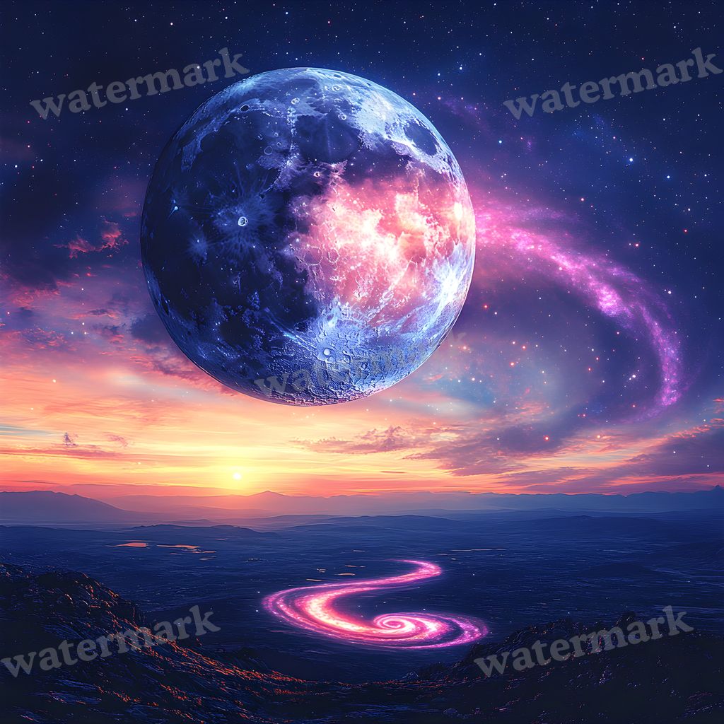 Majestic Moon digital photo backdrop for photo editing, preview 4