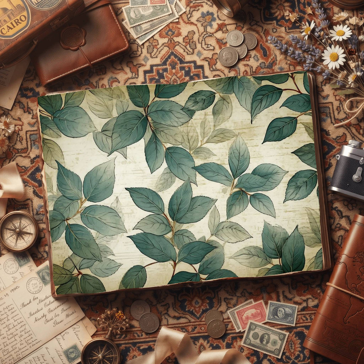 Mint Leaves Digital Papers