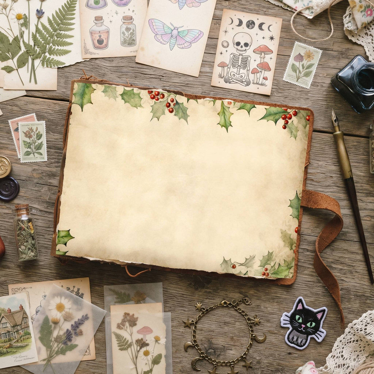 Misletoe Frame Digital Papers