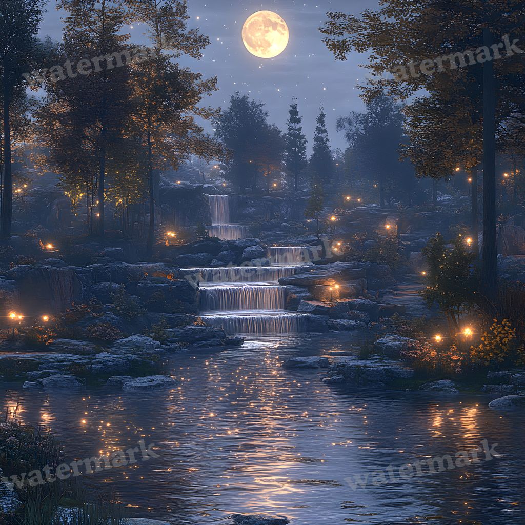 Moonlit Clearing Backdrop Images