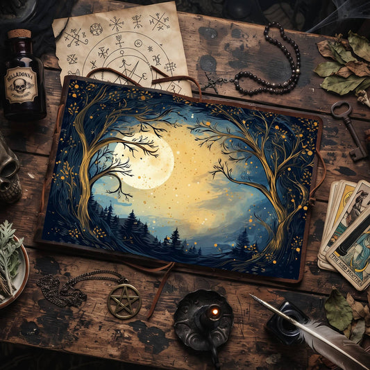 Moonlit Tree Digital Papers