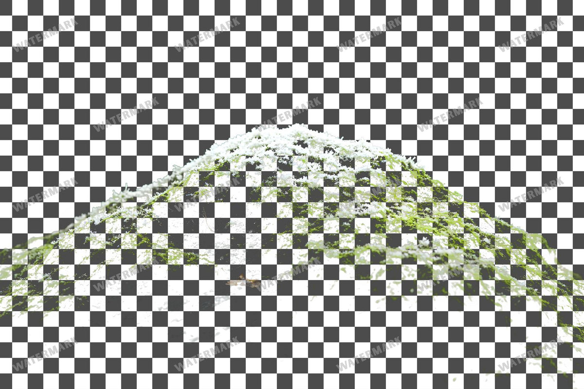Mossy Hill Snowy Peak PNG overlay on a transparent checkered background, preview 5