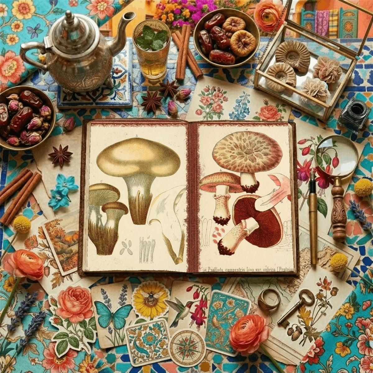 Mushroom Botanical Garden Digital Papers