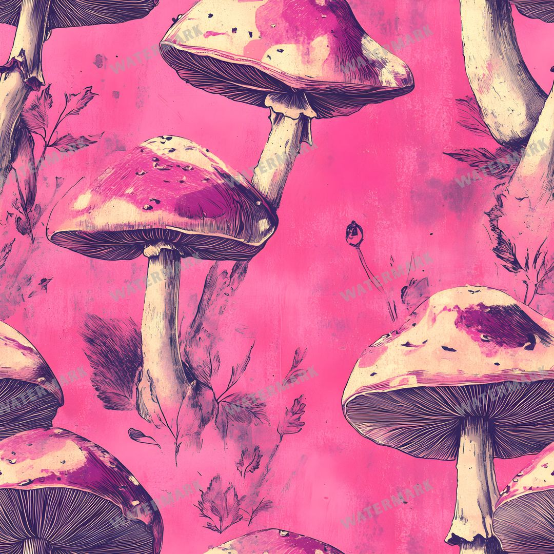 Mushrooms Seamless Pattern