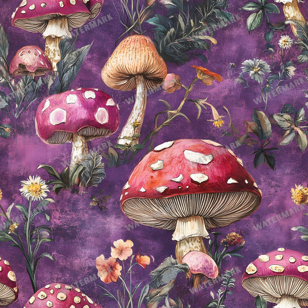 Mushrooms Seamless Pattern