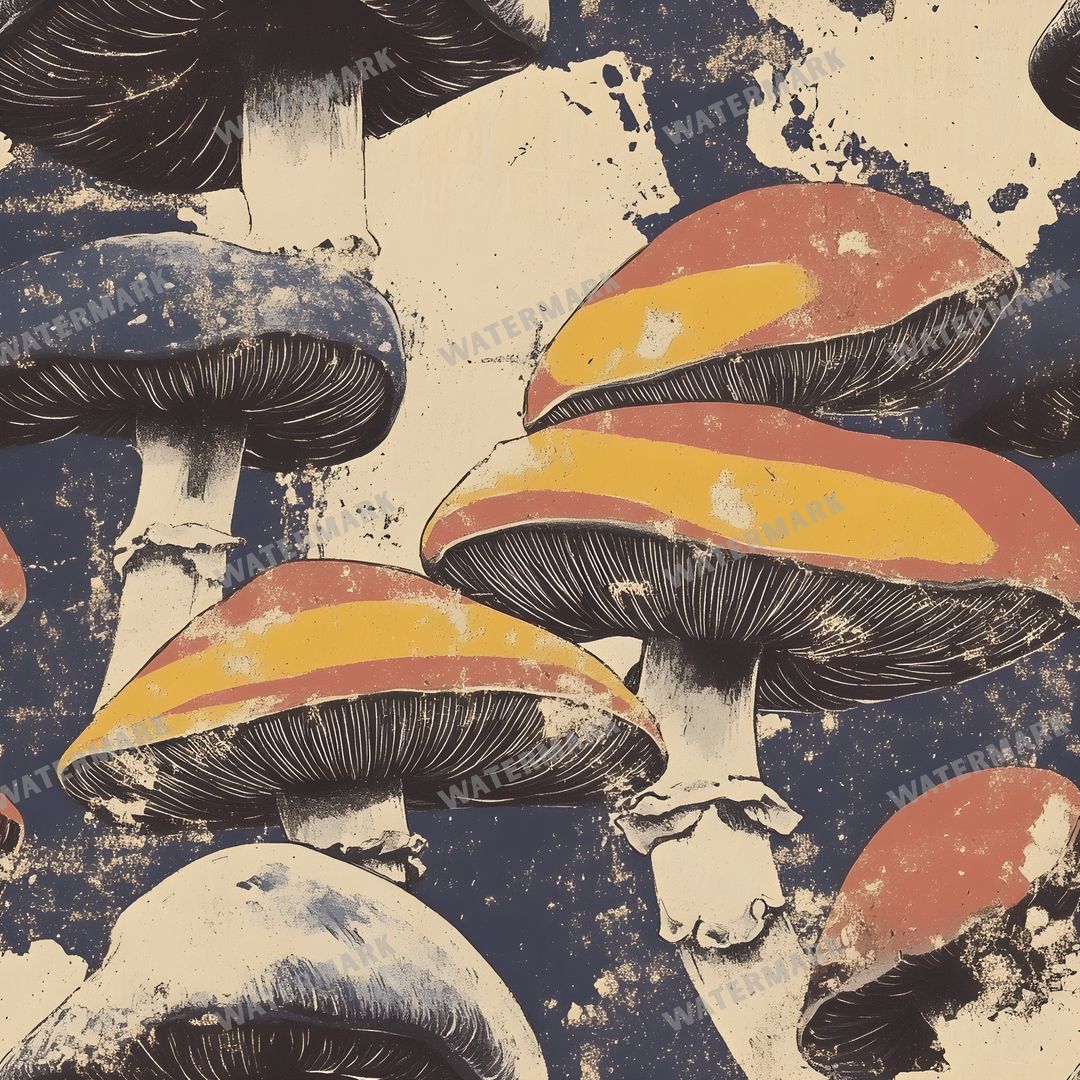 Mushrooms Seamless Pattern