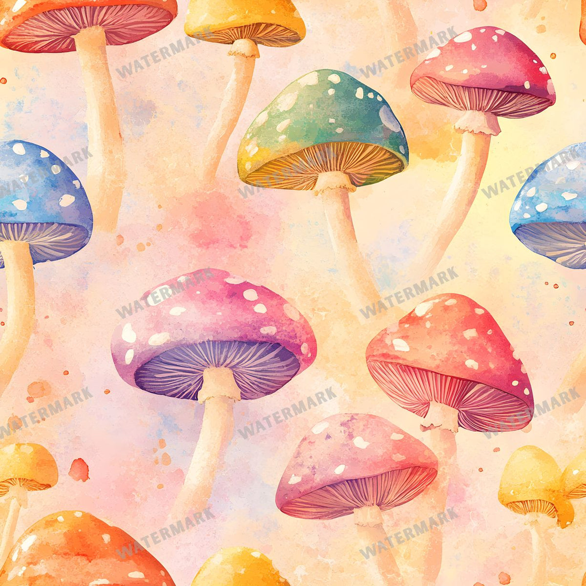 Mushrooms Seamless Pattern