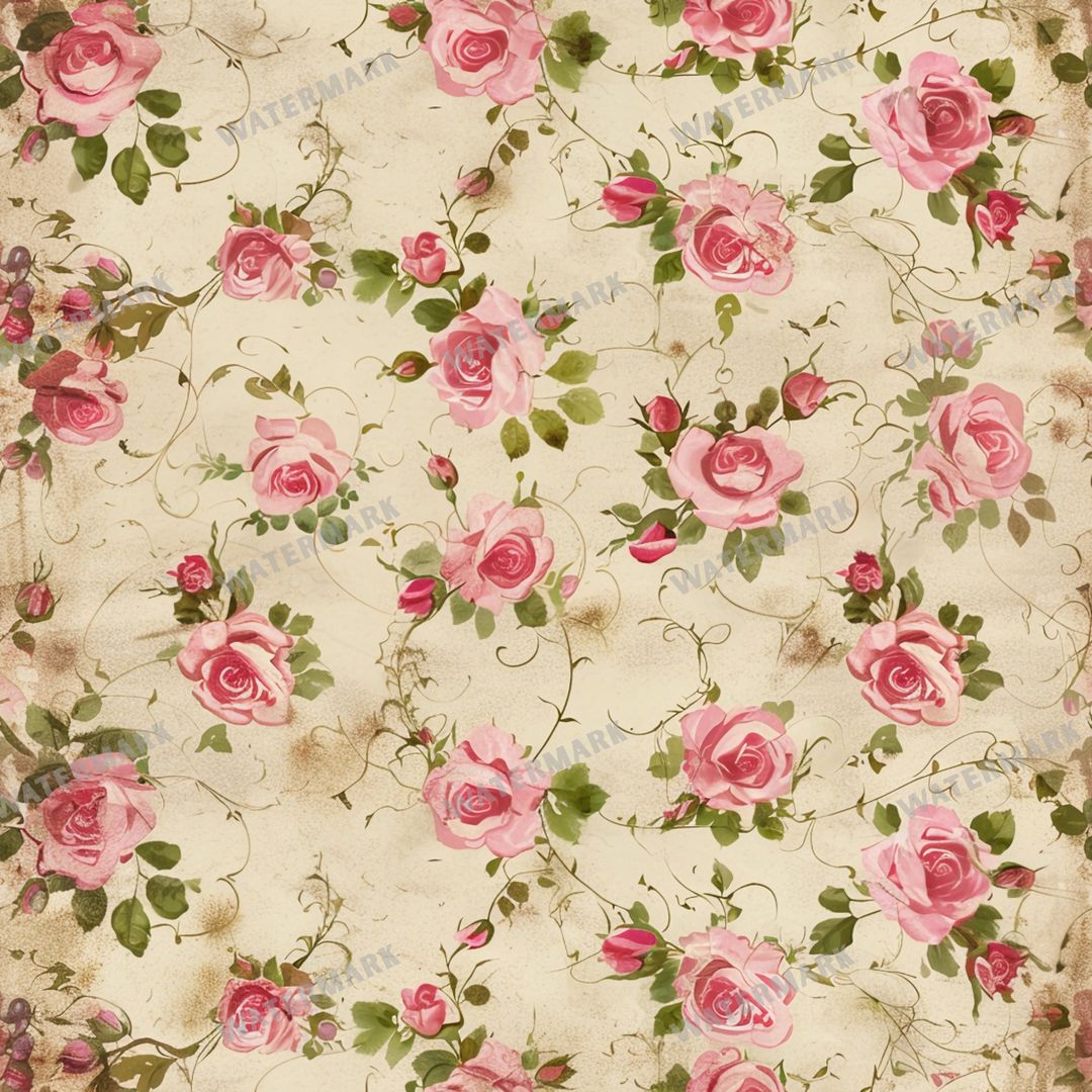Pink Roses Seamless Pattern