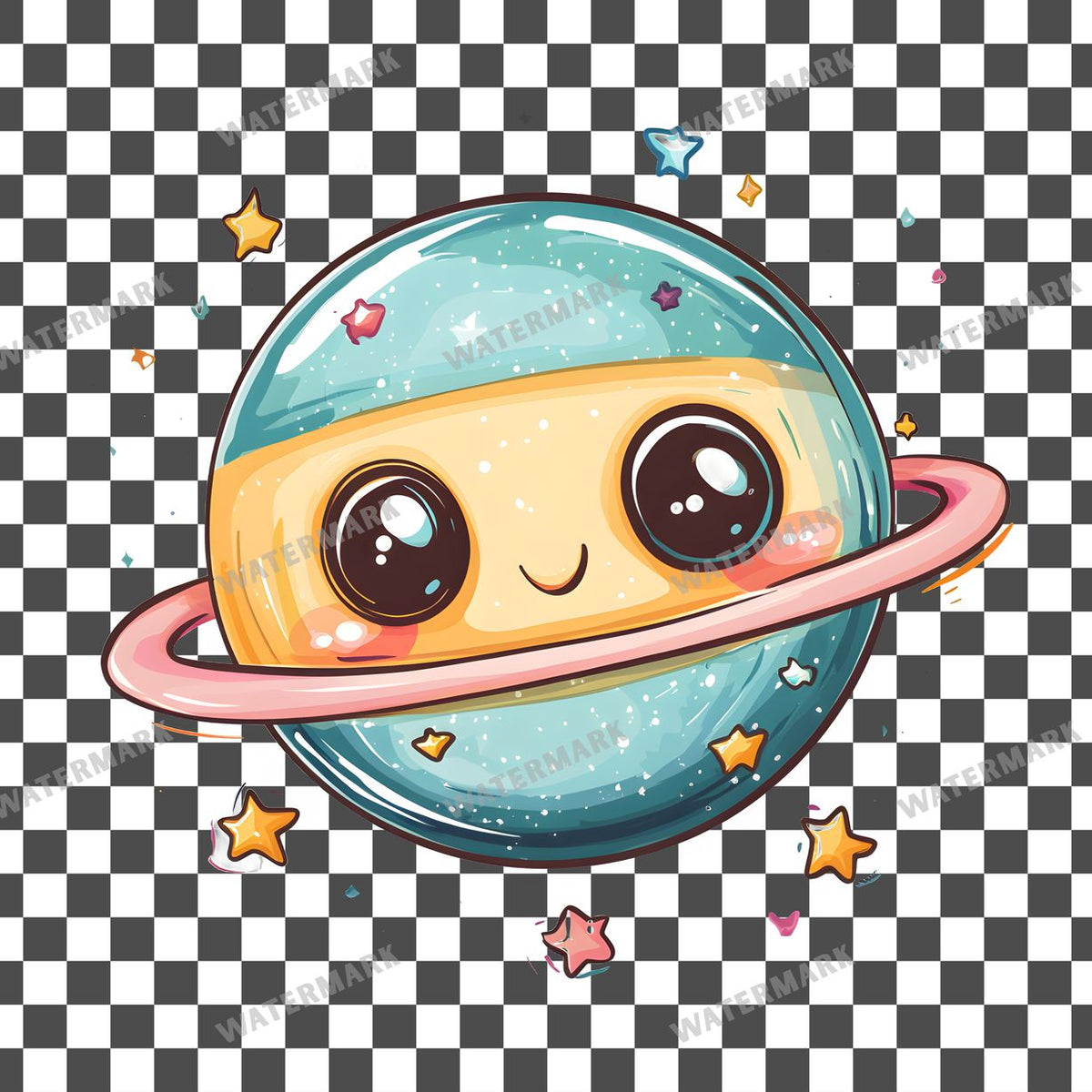 Planet Kawaii Style Clipart Pngs