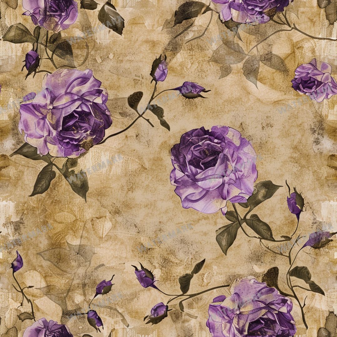 Purple Flowers Seamless Pattern