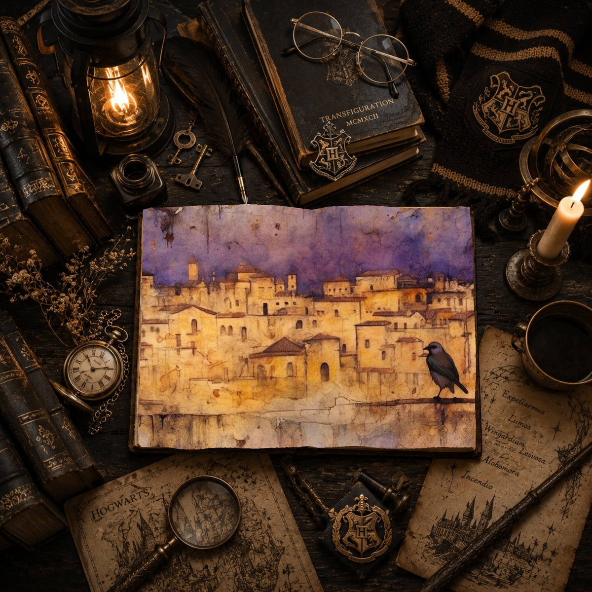 Purple Watercolour Witch Digital Papers