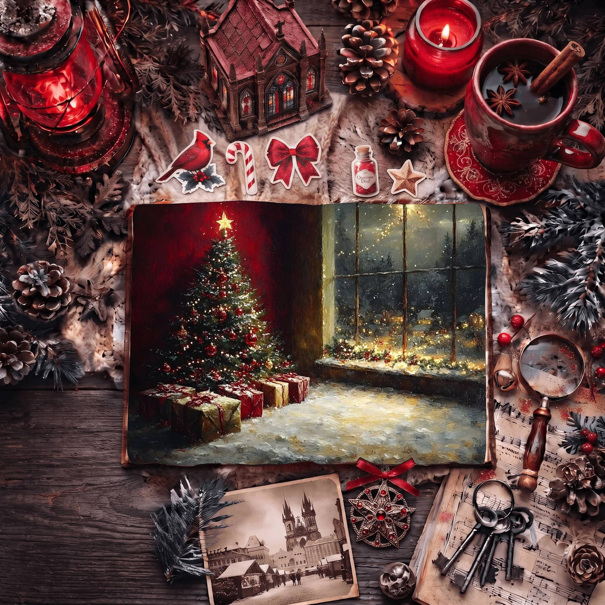Red Christmas Digital Papers