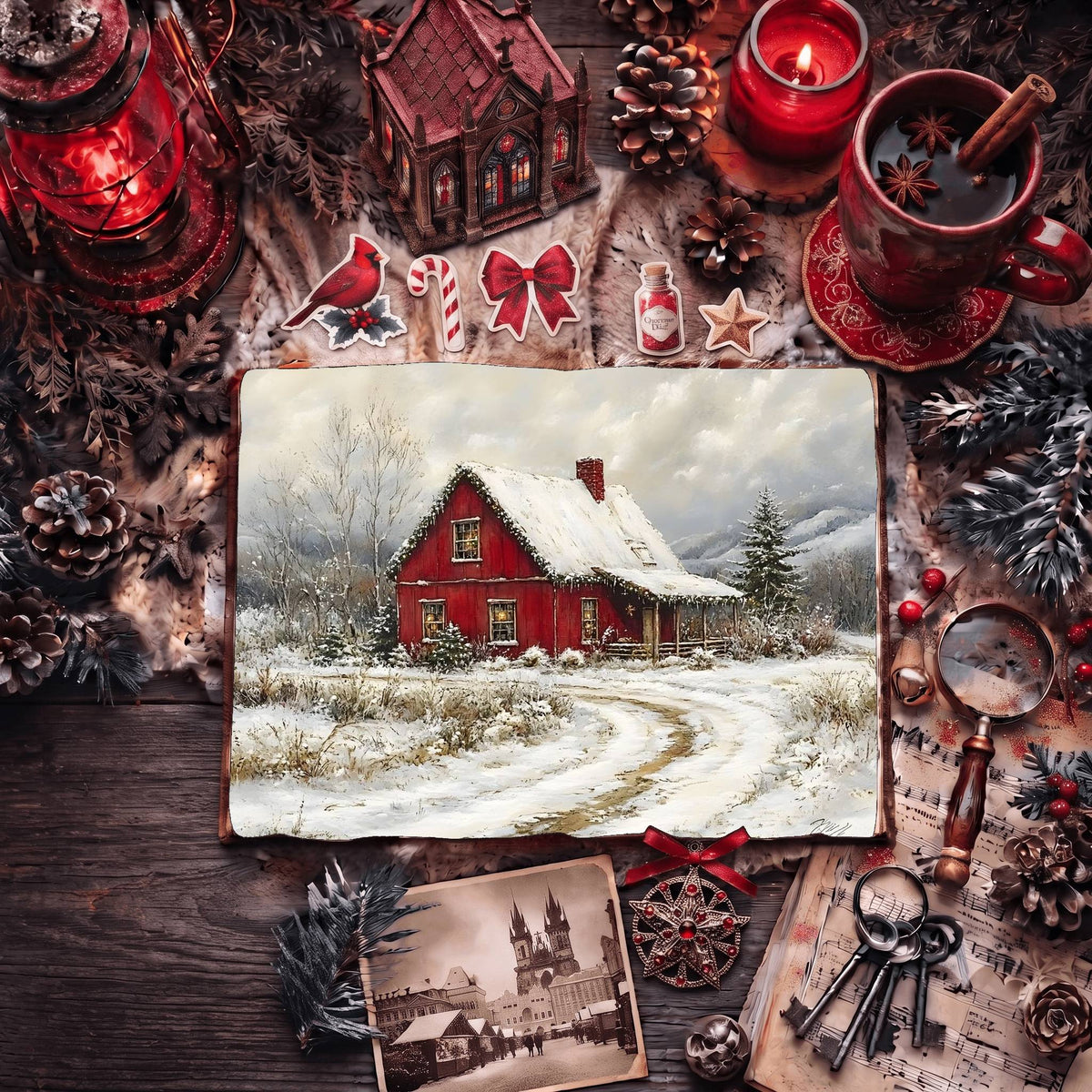 Red Christmas Digital Papers