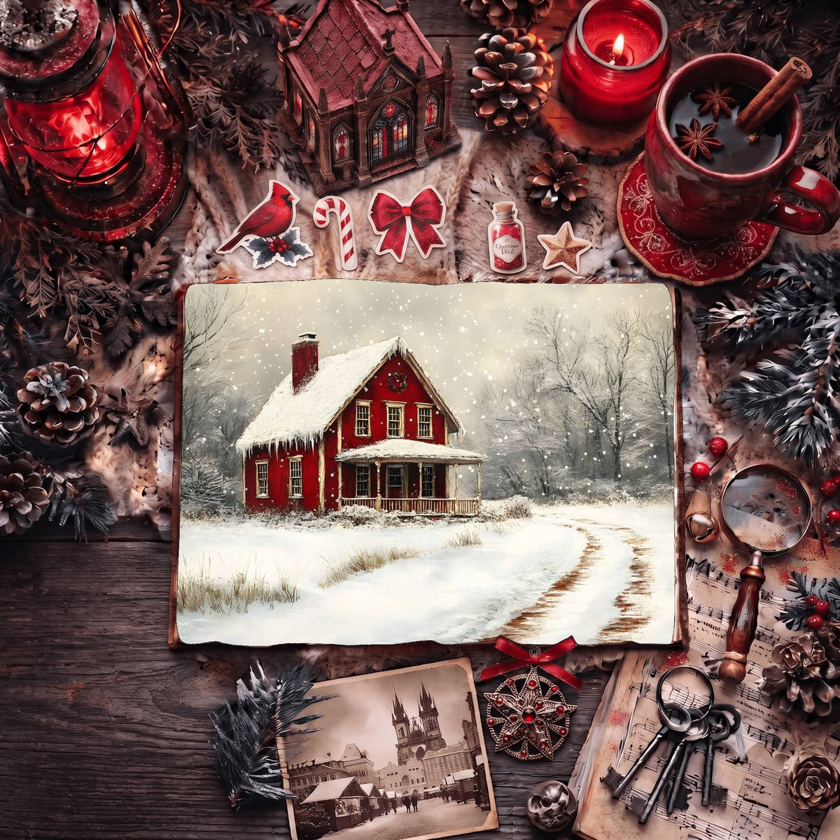 Red Christmas Digital Papers