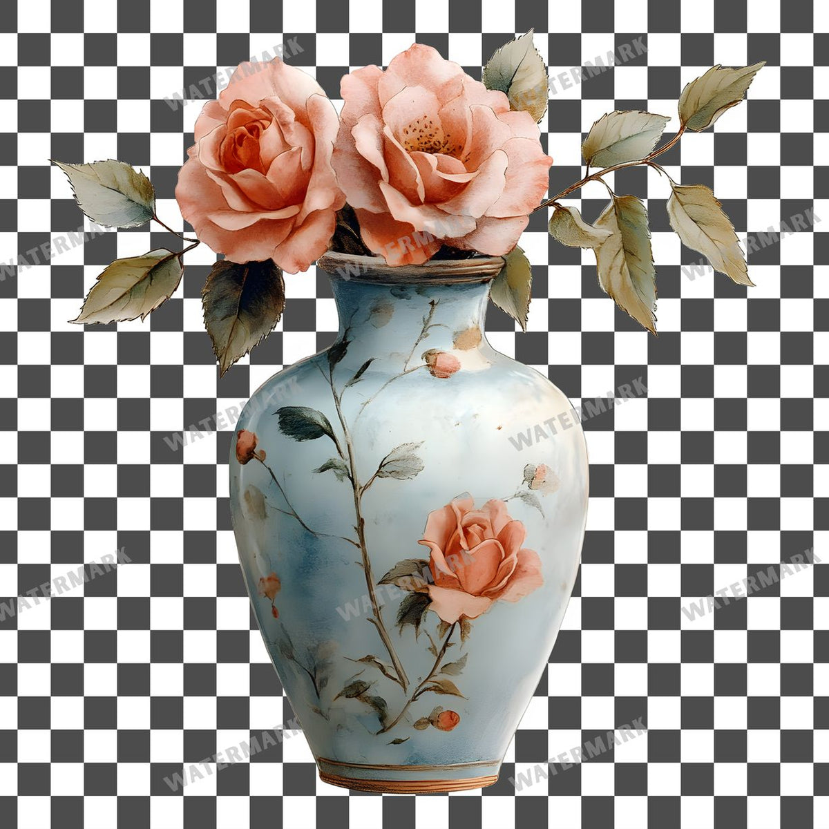 Roses Vintage Style clipart PNG on a transparent background, design 5