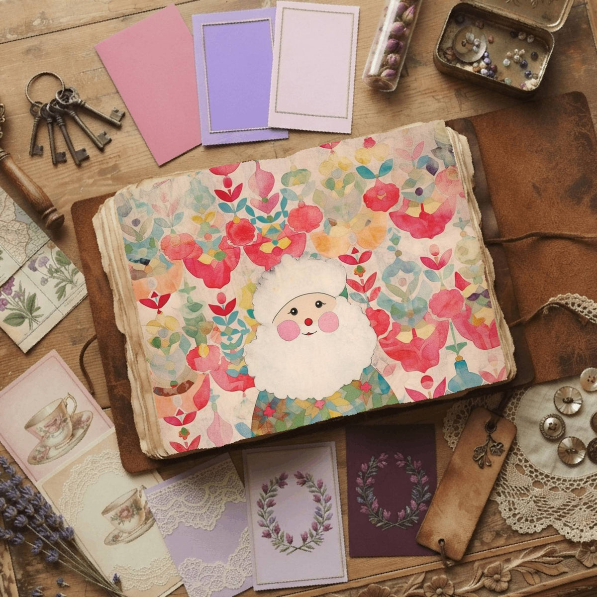 Santa Claus Watercolor Digital Papers