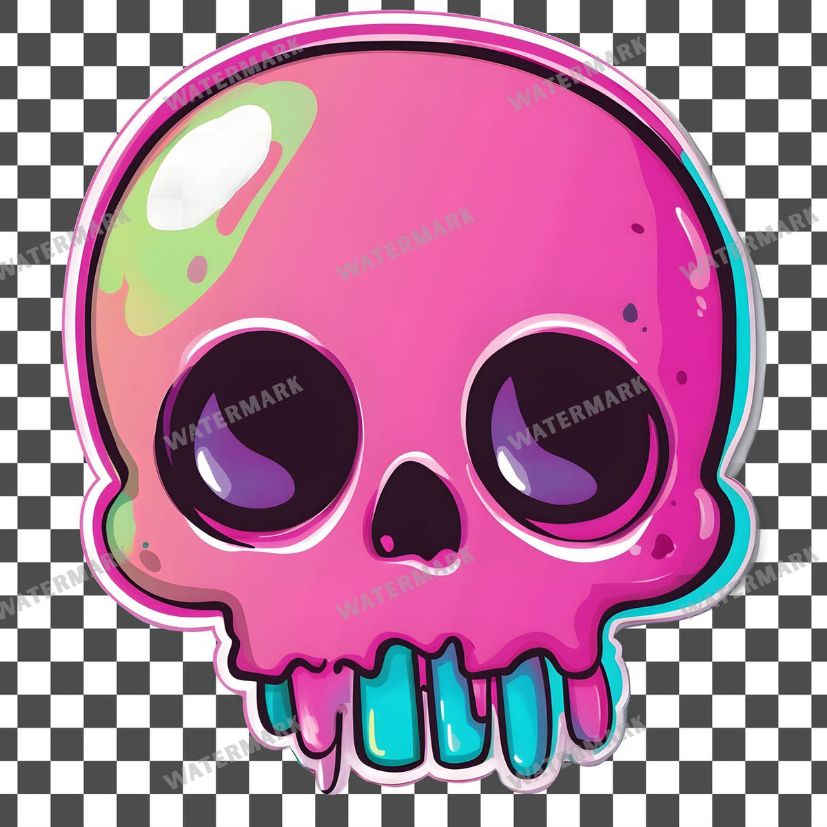 Skull Kawaii Style Clipart Pngs