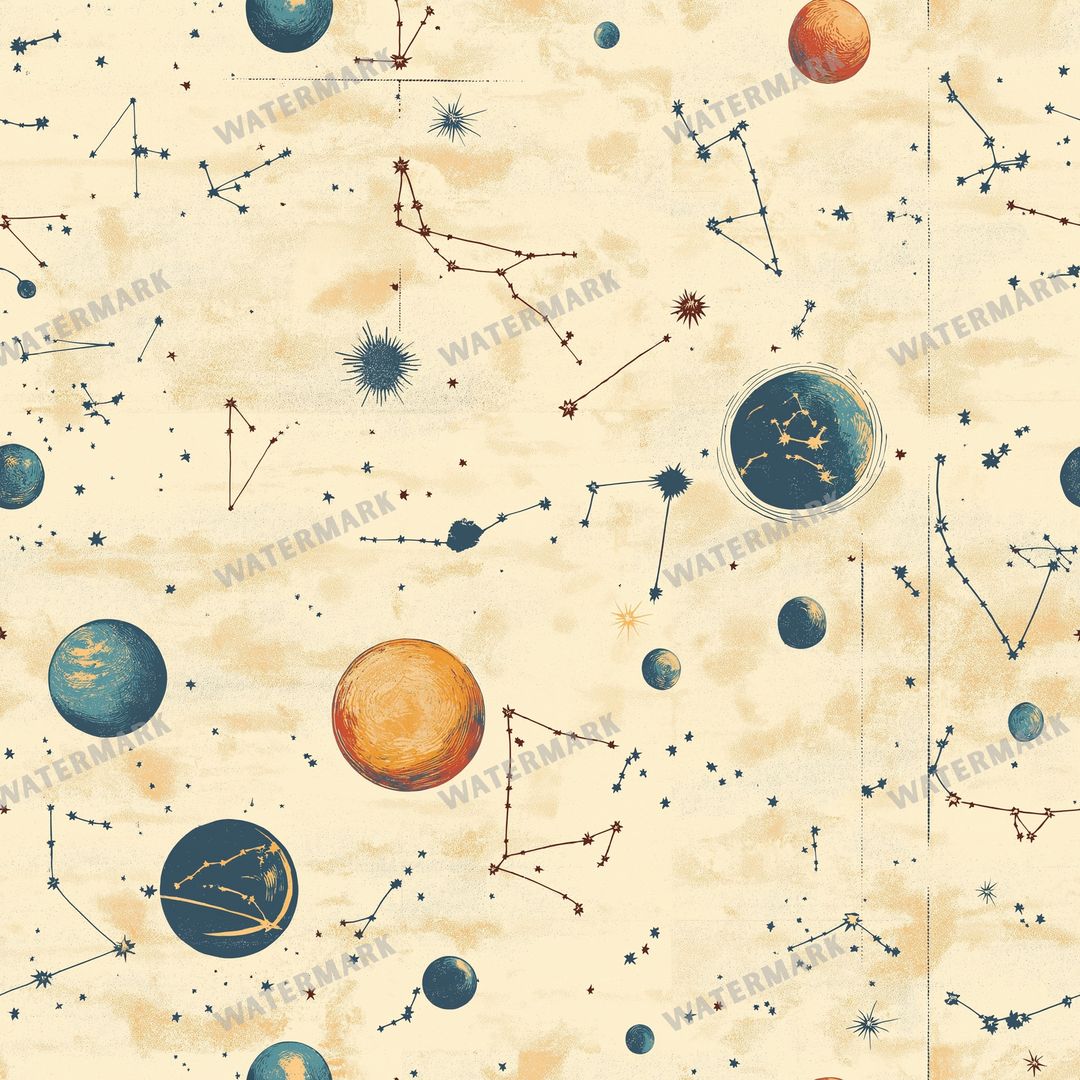 Space And Celestial Seamless Pattern