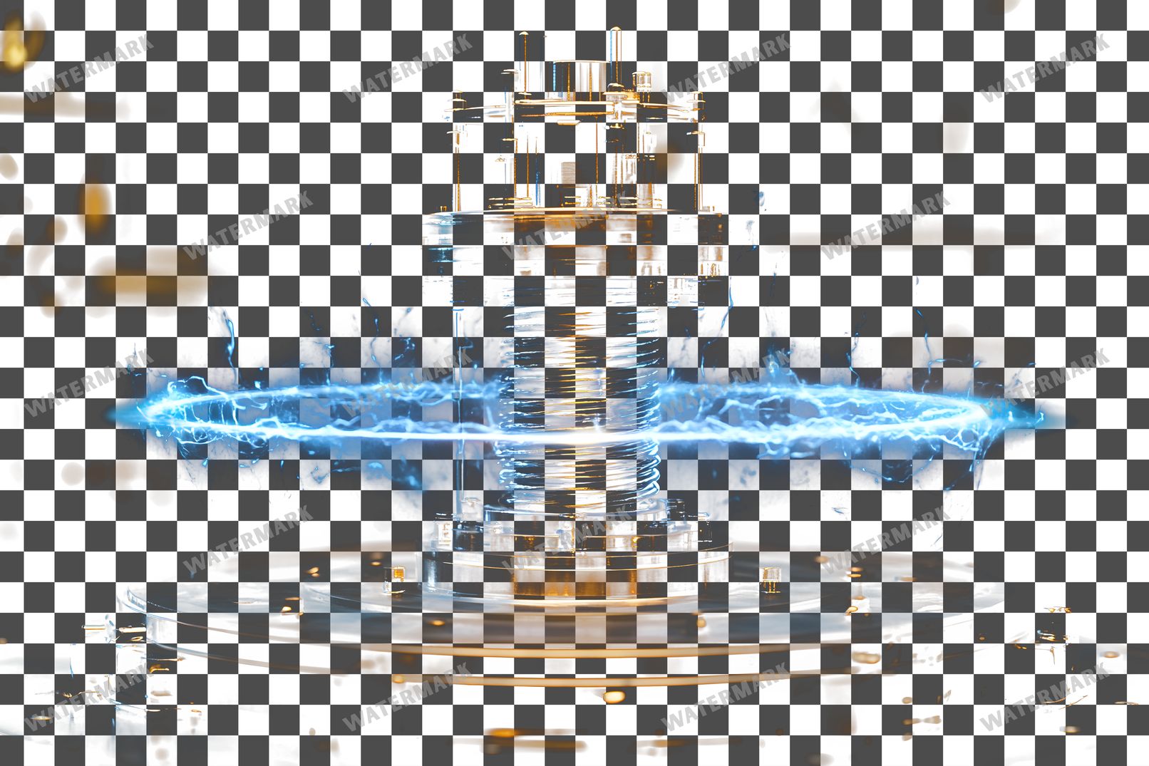 Steampunk Tesla Coil Transparent Overlay Pngs